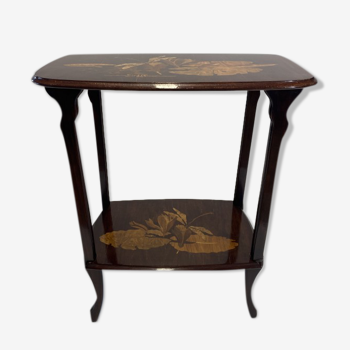 French Art Nouveau two-tier service table by Emile Gallé