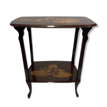 French Art Nouveau two-tier service table by Emile Gallé
