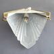 Art deco wall light pressed glass / brass