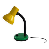 Yellow and green industrial desk lamp