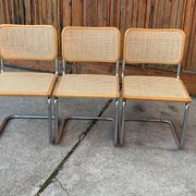 Set of 3 mid-century Italian B32 Cesca chairs by Marcel Breuer, 1970s