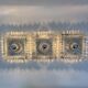 Hustadt Leuchten ice glass wall lamp sconce set of 3, 1970s Germany