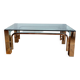 1970s chrome metal designer coffee table
