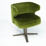 Set of four green Gianni Moscatelli Swivel Poney Chairs for Formanova, 70s