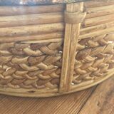 Brass rattan basket