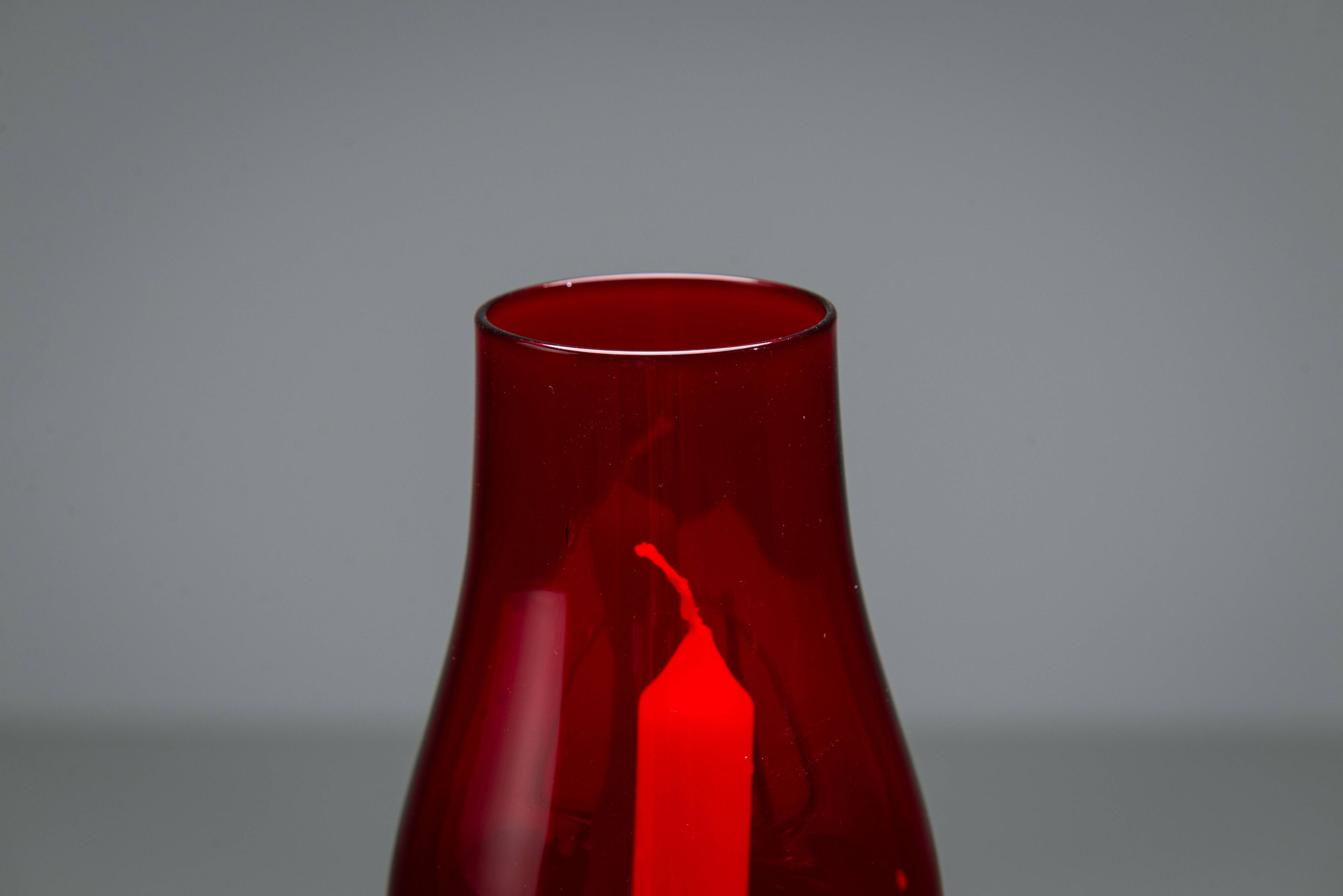 Gunnar Ander candleholder in brass, glass and rattan for Ystad Metall