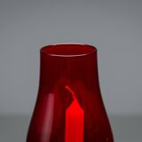 Gunnar Ander candleholder in brass, glass and rattan for Ystad Metall