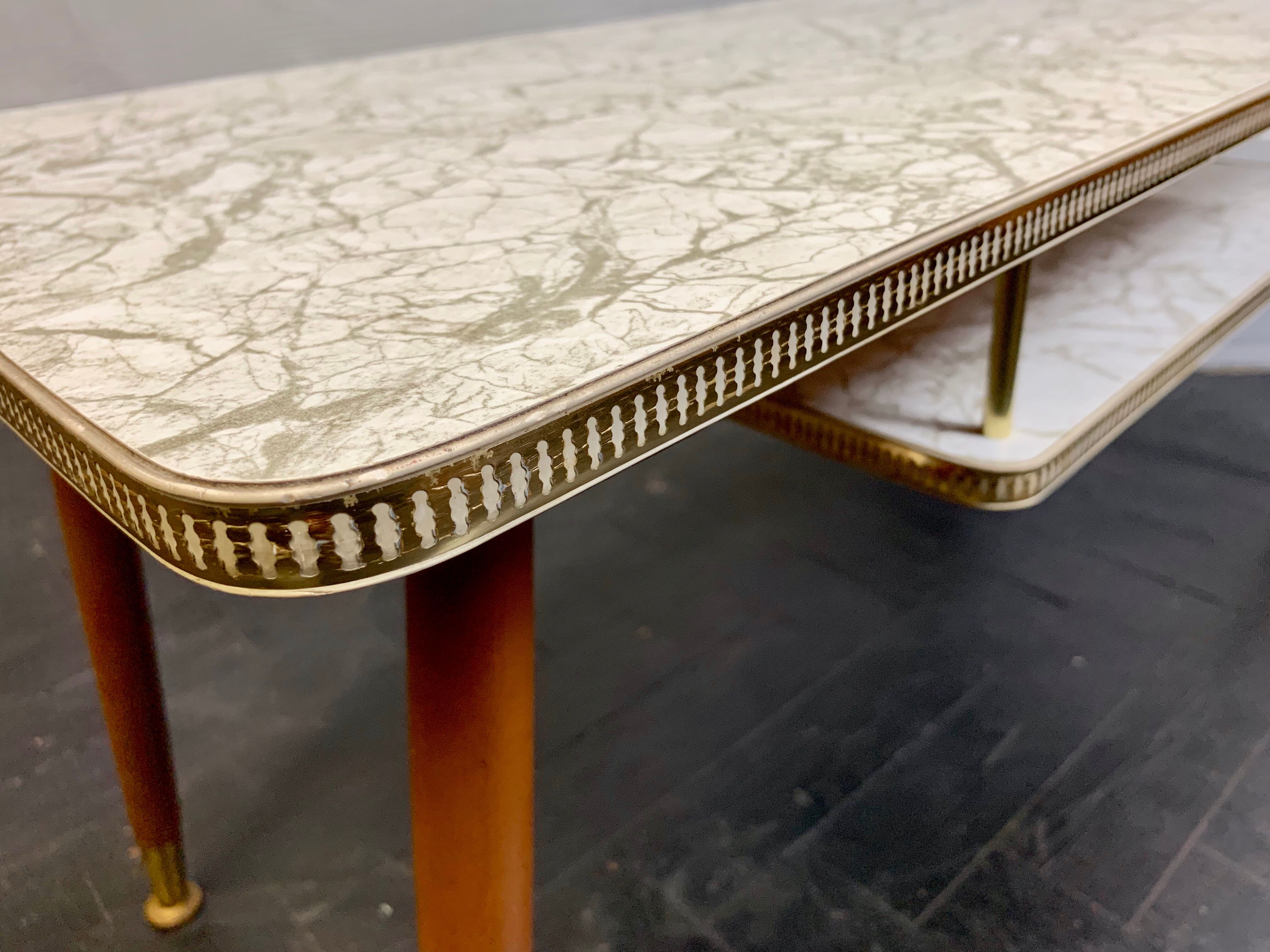 Vintage Coffee Table With Shelf Formica #D12