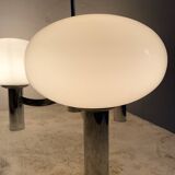 Space age glass and chrome chandelier, Italian design 1970