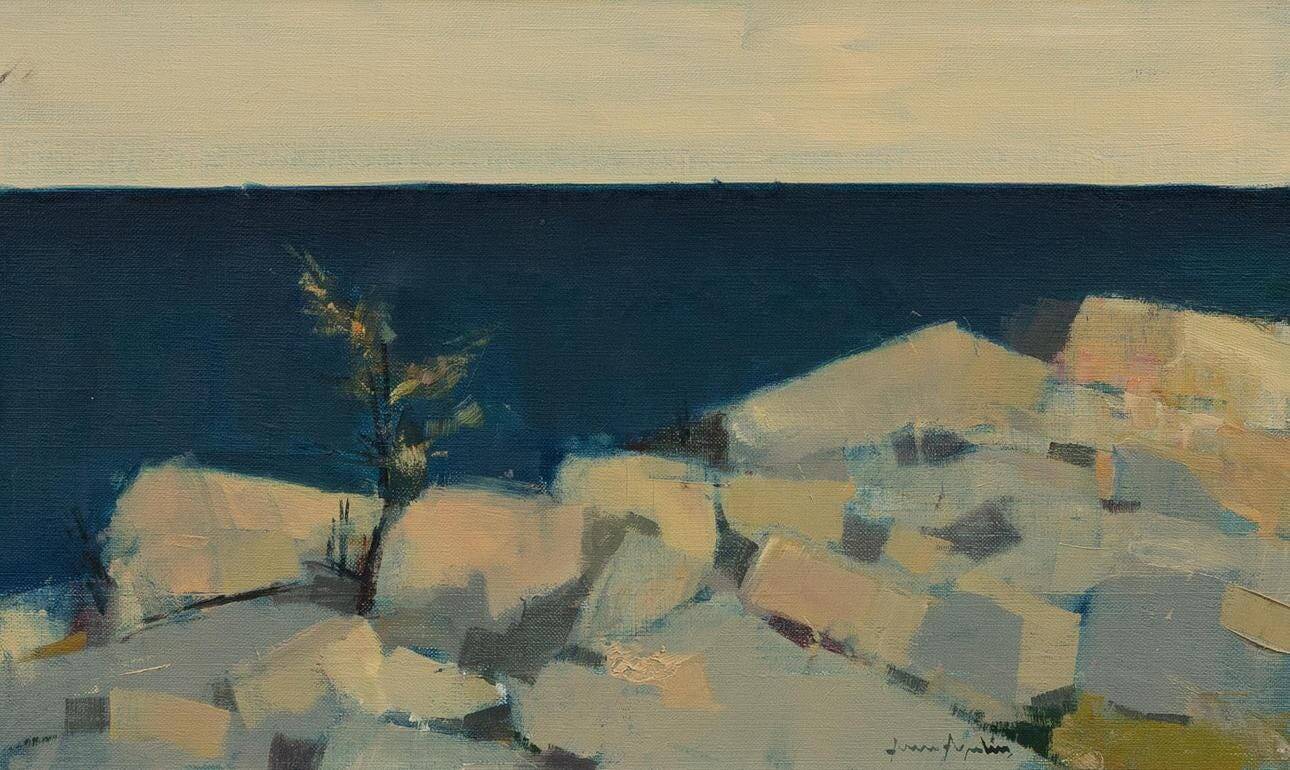 Huile sur toile suédoise – « Paysage côtier » par Arne Aspelin