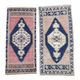 Set of 2 vintage handmade Turkish rugs 48x103 cm