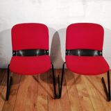 Chaise vintage tissu rouge