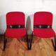 Chaise vintage tissu rouge