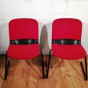 Chaise vintage tissu rouge
