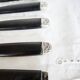 Silver and ebony table knives, stainless steel blade, Louis XVI style