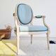 Louis XVI medallion armchair renovated velvet