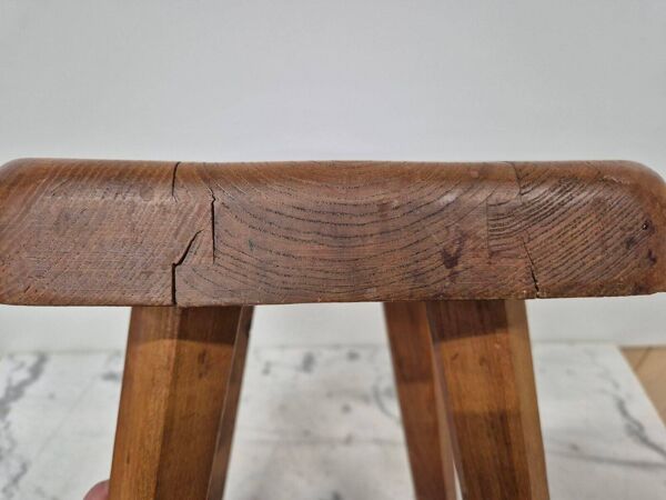 Tabouret en Orme S01 par Pierre Chapo