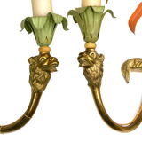 Maison Baguès, three bronze appliques decorated with camel heads and palm leaves