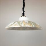 White glass pendant lamp, 1970s
