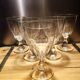 5 antique wine glasses with cut sides