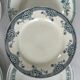 Lot 6 blue and green ironstone plates, antique French earthenware.
