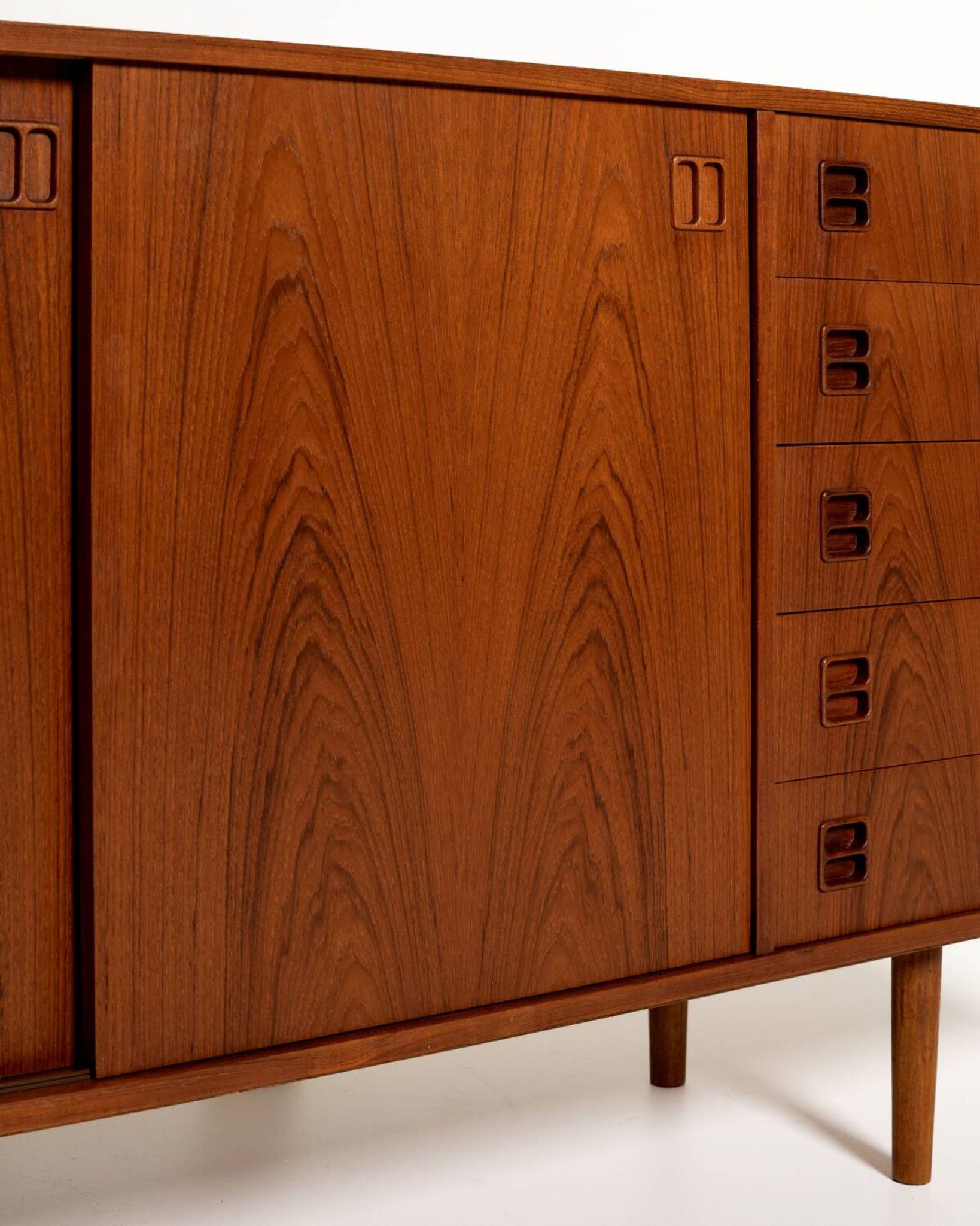 Danish teak sideboard with sliding doors, 1960s