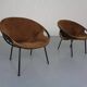 Set of vintage suede lounge chairs from Lusch, Germany, 1960s.
