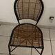 Lot de 4 Chaises en Fer Forgé et Rotin
