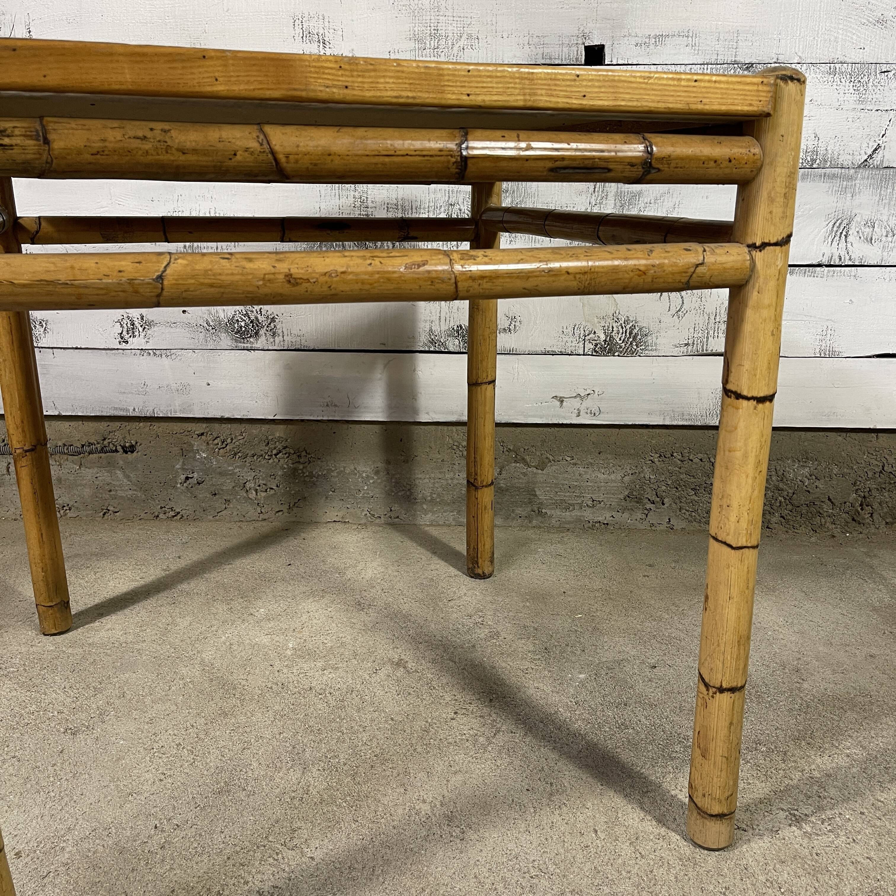 Pair of bamboo dining table with formica top