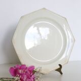 Creil and Montereau plates, 19th century, Perle model, ivory / set of 4