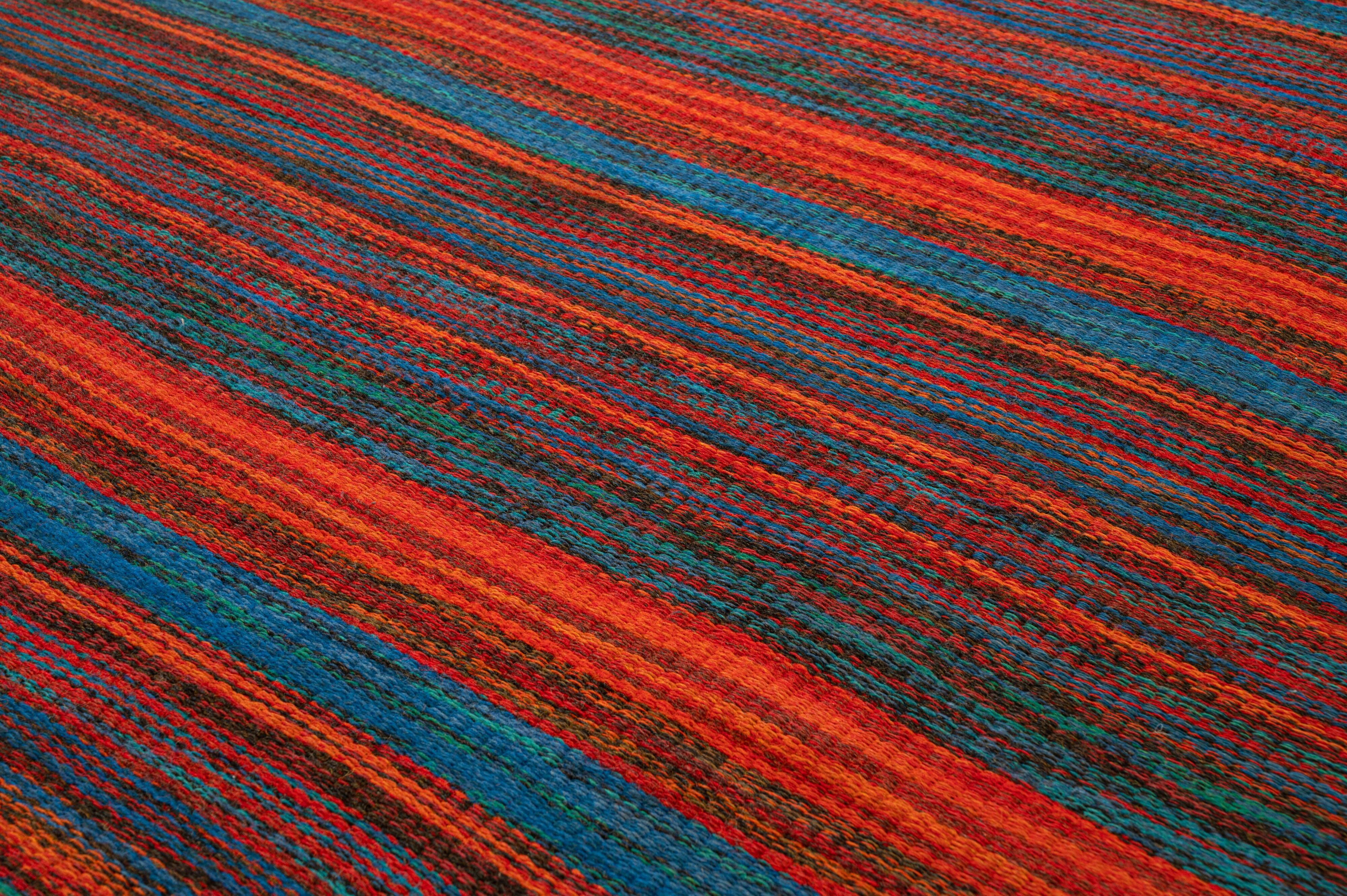 Scandinavian 20th century modern flat weave rug. 190 x 126 cm (75 x 50 in).