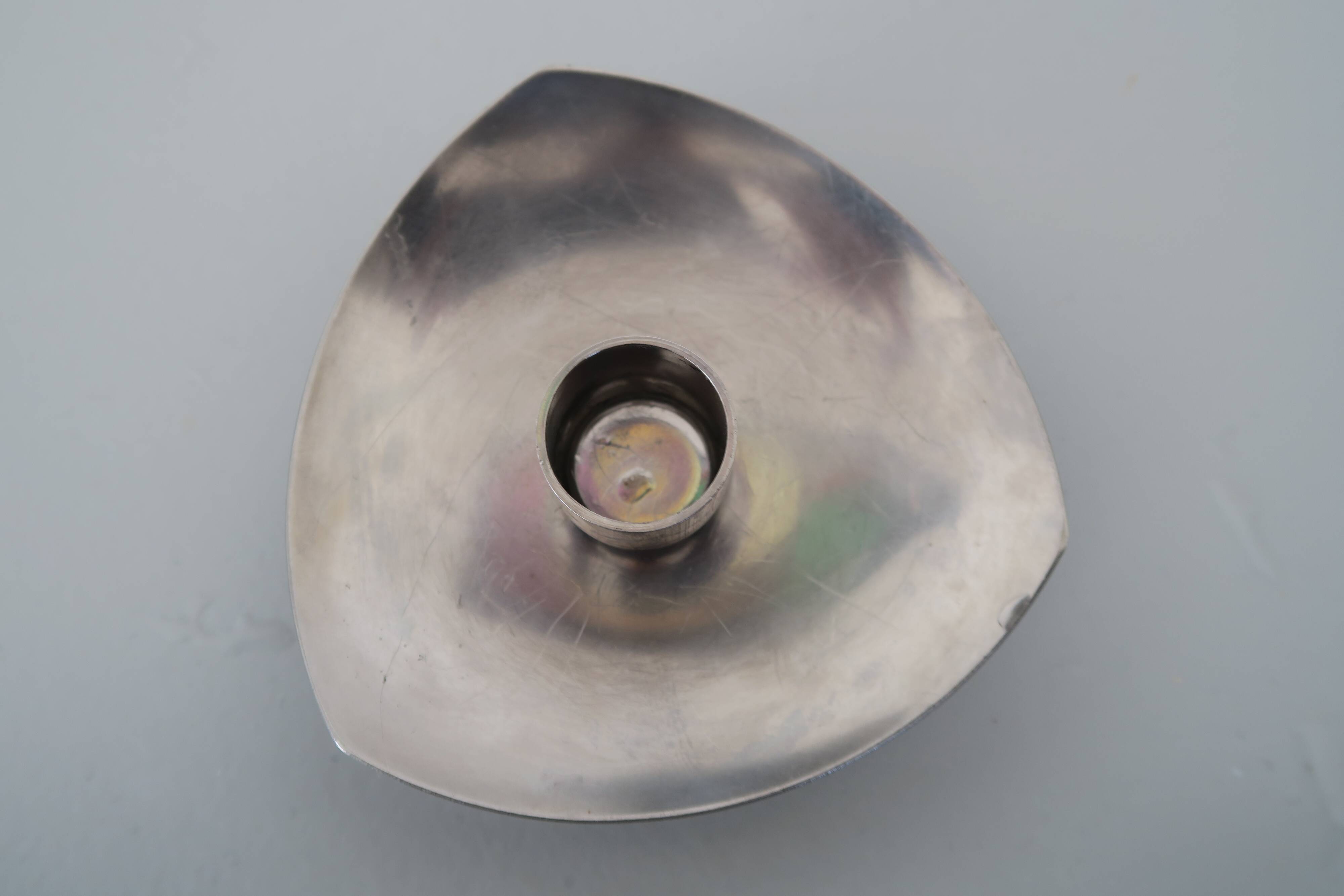 Vintage Celton Denmark Scandinavian Stainless Steel Candle Holder