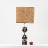 Chrome-plated metal lamp. Signed Chalier Paris. 1970s