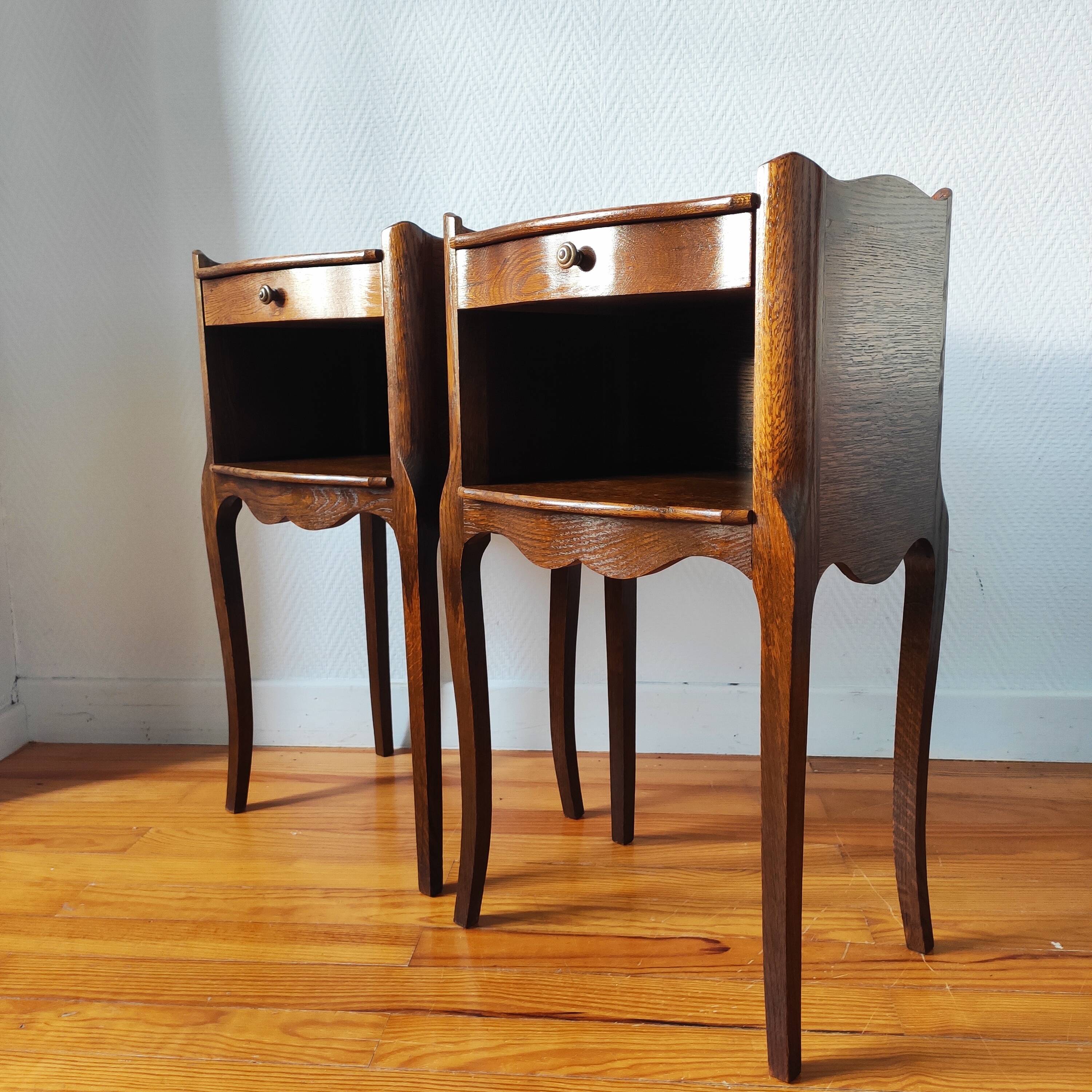 Pair of French Louis XV style bedside tables