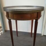 Louis XVI style hot water bottle table in walnut and mahogany