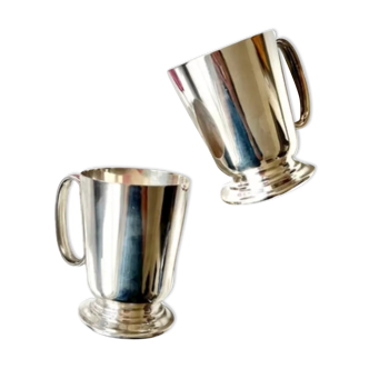 Pair of silver metal cups