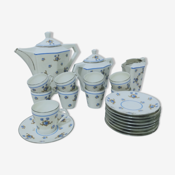 Art deco coffee service in Limoges porcelain