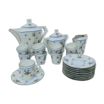 Art deco coffee service in Limoges porcelain