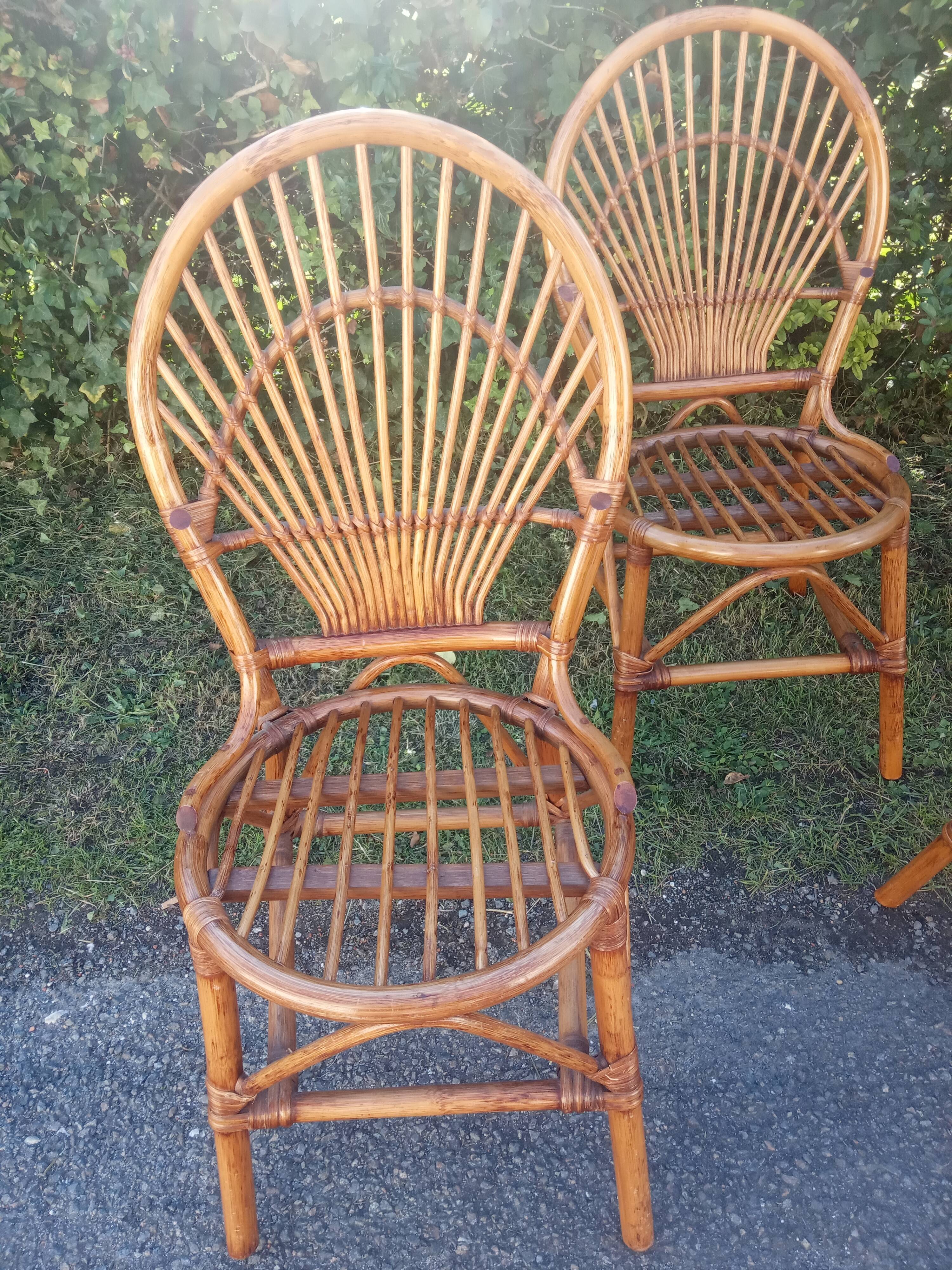 Chaises rotin vintage