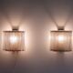 Pair of Scandinavian wall lights in brass and glass 1970