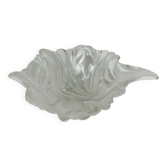 Vintage glass leaf salad bowl or fruit bowl