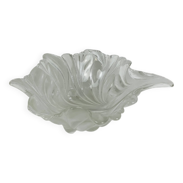 Vintage glass leaf salad bowl or fruit bowl
