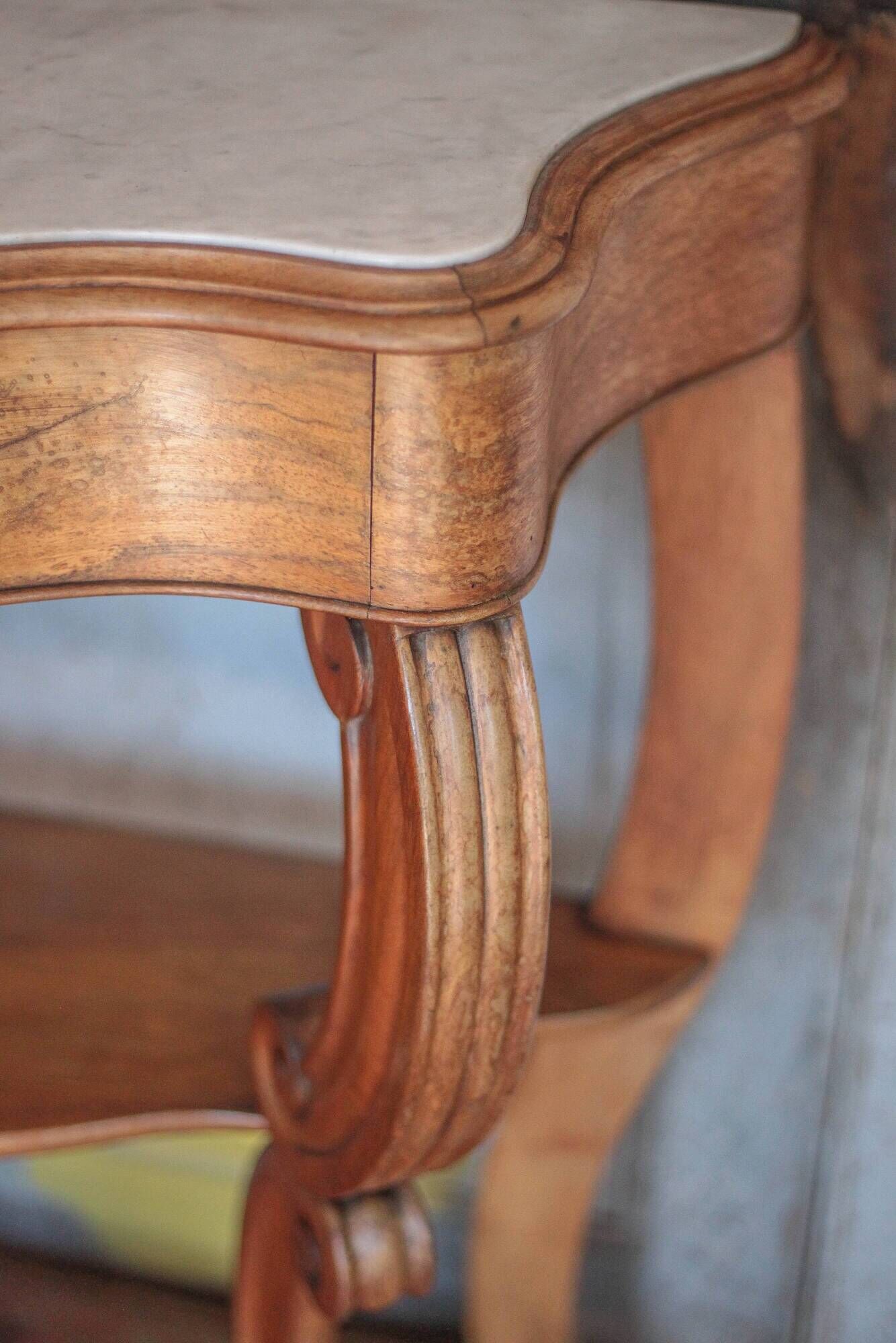 Console bois et marbre époque Louis Philippe, meuble bois, meuble d'entrée