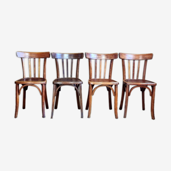 Set 4 chaises Luterma de la brasserie de Lutterbach années 40