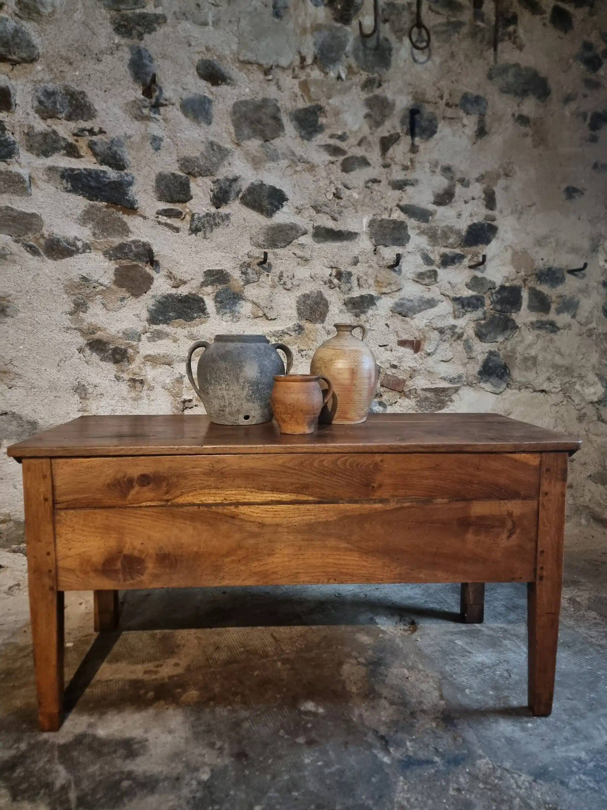 Old oak storage chest or flour bin