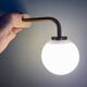 Vintage globe wall lamp in white opaline
