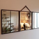 Mirror triptych barber vintage 66cm x 27cm