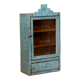 old Art Deco wall display case in original blue teak Burmese patina