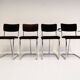 Set metal dining chairs in Gispen style (4), 1970s