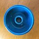1970s blue ceramic candlestick